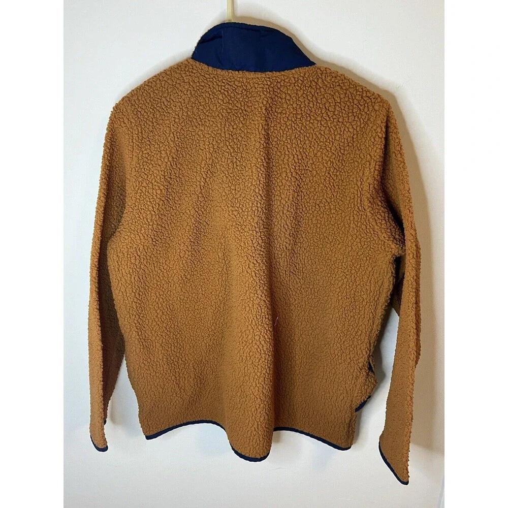St John’s Men’s Large Rust Orange 1/4 Zip Up Long Sleeve Fleece Pullover Used - Picture 3 of 3